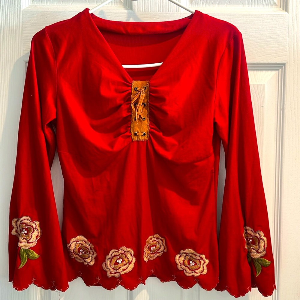 Women Rose Long Sleeves shirts